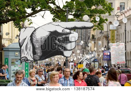 02.07.2016.Russia.Saint-Petersburg.On city streets during the festival dedicated to the writer Dostoevsky