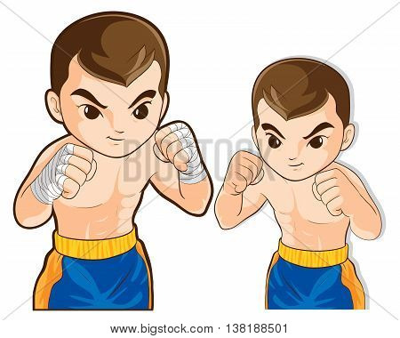 vector of boxing msn guard for fighting actions practice