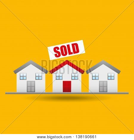 sale house home sold business isolated, vector illustration