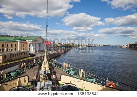 St. Petersburg. The Krasin ice breaker museum on the parking.