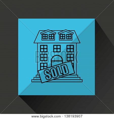 sale house home sold business isolated, vector illustration