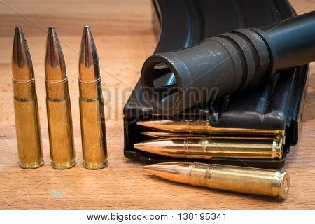 AR 15 Ammunition in Magazine 300 AAC Flash Suppressor 3