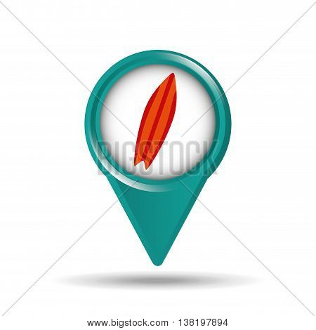 vacation surf beach recreation game isolated, vector illustration