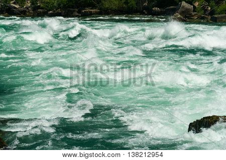Niagara River At White Water Walk In Canada