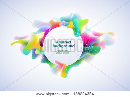 Abstract banner. Plastic colorful shapes.