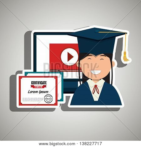 student and diploma isolated icon design, vector illustration  graphic
