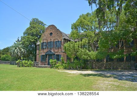CHARLESTON SC USA JUNE 23 2016: Main house Middleton Place is a plantation in Dorchester County, directly across the Ashley River from North Charleston, in the U.S. state of South Carolina.