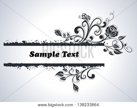 Black and white rose frame vector background.