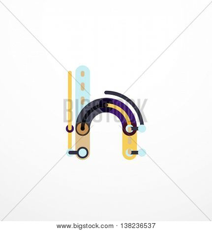 Linear initial letters, logo branding concept, cartoon funny style
