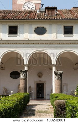 ROME, ITALY - JUNE 12, 2015: The baths of Diocletian (Thermae Diocletiani) in Rome. Italy