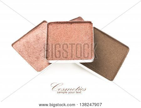 make-up eyeshadows closeup isolated on white background