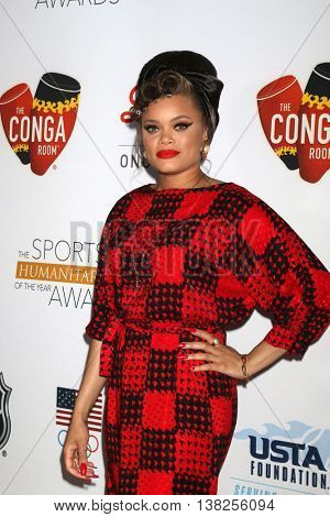 LOS ANGELES - JUL 12:  Andra Day at the 2nd Annual Sports Humanitarian Of The Year Awards at the Congo Room on July 12, 2016 in Los Angeles, CA
