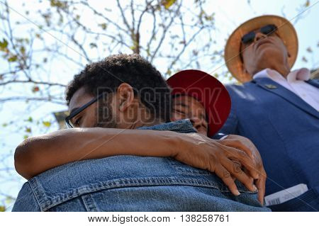 Black Lives Matter Protestor Crying During March On City Hall
