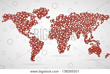 Abstract world map from circles. Vector illustration. Eps 10