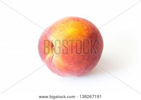 Ripe juicy peach isolated on white background