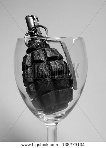 an explosive cocktail of manual fragmentation grenades