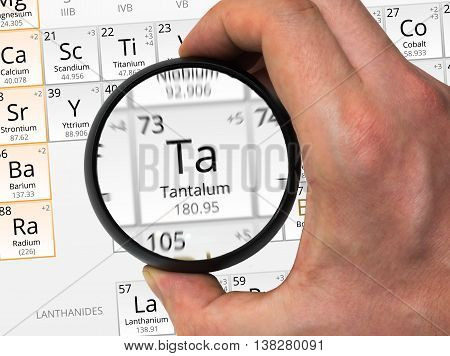 Tantalum Symbol - Ta. Element Of The Periodic Table Zoomed With