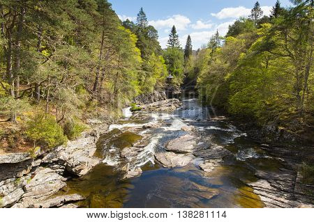 River Moriston by Invermoriston bridge Scotland UK Scottish tourist destination beautiful summer day