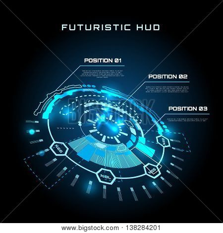 vector  illustration of Futuristic interface infographics, HUD,  vector background