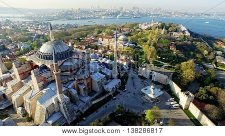 Aerial View of Istanbul Historical Peninsula, Turkey