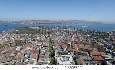 Aerial View of Istanbul Historical Peninsula, Turkey