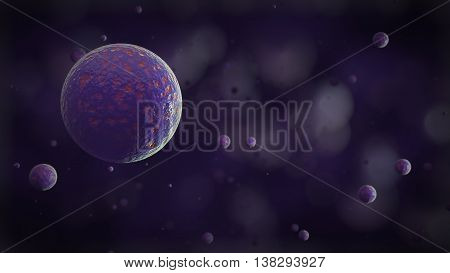 3d rendering bacteria virus or germs microorganism cells under microscope. High Quality 3D Render