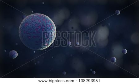 3d rendering bacteria virus or germs microorganism cells under microscope. High Quality 3D Render