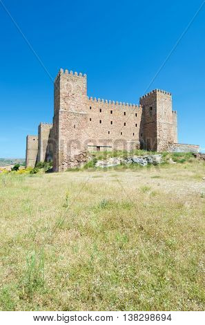 Siguenza Castle, of Arab origin was built in the 12th century is now Parador Nacional de Turismo, Guadalajara, Castilla La Mancha, Spain.