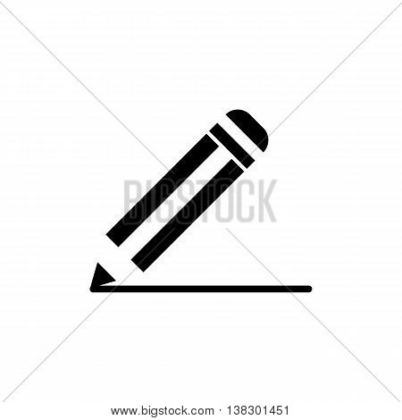 Pencil icon. Silhouette flat design vector illustration