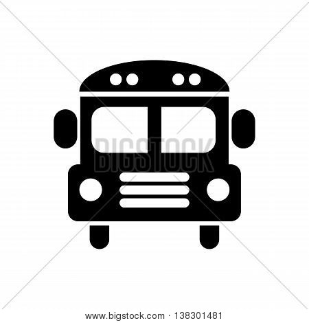 School bus icon. Silhouette flat design vector illustration