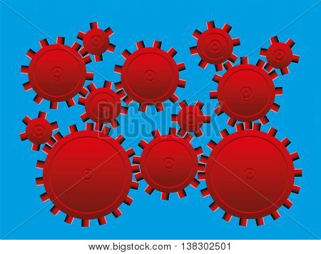 Optical illusion - cog wheels that seem to rotate slowly - illusory motion.