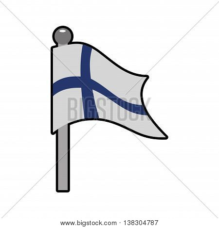 Finland concept represented by flag icon. Isolated and flat illustration