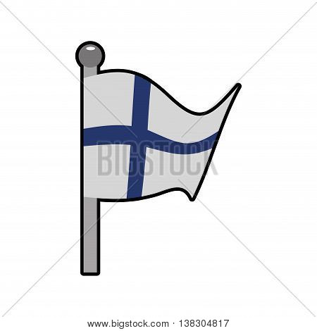 Finland concept represented by flag icon. Isolated and flat illustration