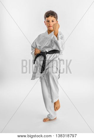 Karate kid posing