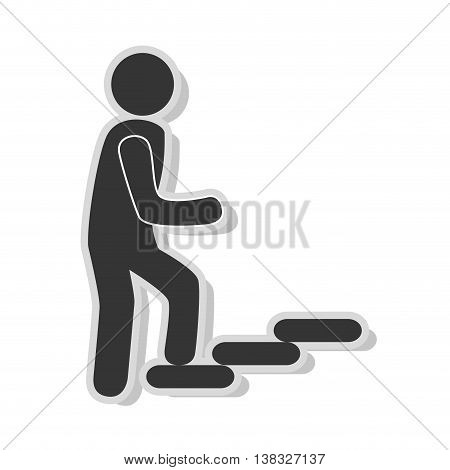 Person  pictogram icon in black and white colors, vector illustration graphic.
