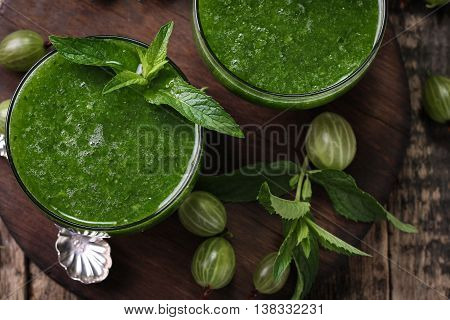 Healthy Green Fresh Fruit And Vegetable Juice Smoothie Breackfast