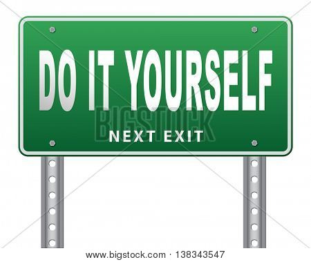 do it yourself, self development. 3D illustration, isolated, on white
