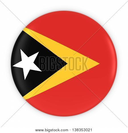 Timorese Flag Button - Flag Of East Timor Badge 3D Illustration