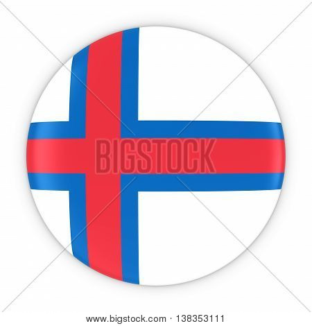 Faroese Flag Button - Flag Of Faroe Islands Badge 3D Illustration