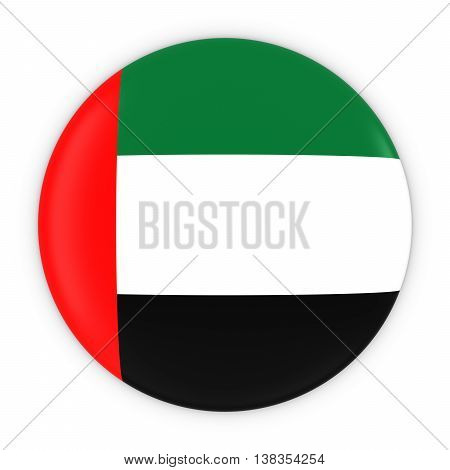 Emirati Flag Button - Flag Of United Arab Emirates Badge 3D Illustration