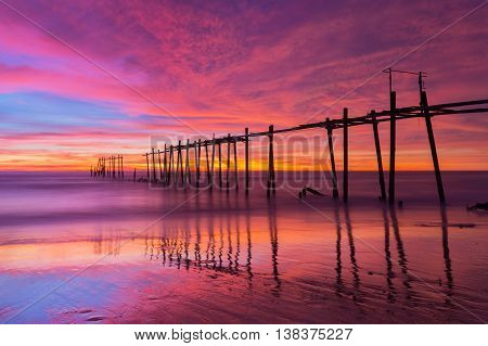 Pilai bridge, the old bridge at Phangnga, Thailand