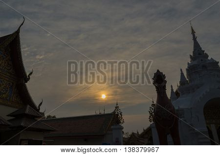 Haripunchai Temple, Lampoon, Thailand. .