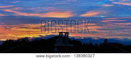 Sunset at khuntae chiangmai of thailand, dramatic.