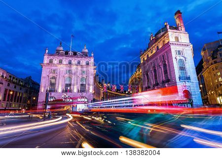 Piccadilly Circus In London At Night