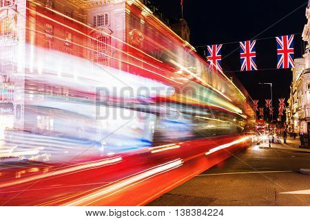 Piccadilly Circus In London, Uk, At Night