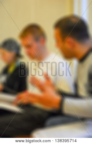 First aid course theme creative abstract blur background with bokeh effect