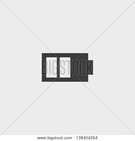 Phone battery icon in a flat design in black color. Vector illustration eps10
