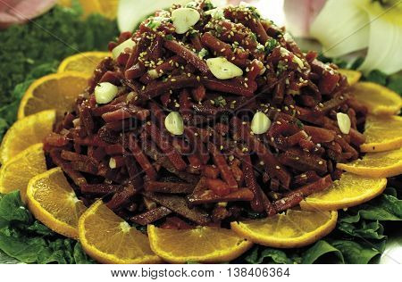 Korean style raw beef