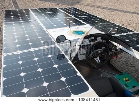 NICOSIA,  CYPRUS JUNE 25: Solar powered cars parading to awake people for the benefits of the use of renewable energy during the annual event in the streets of Nicosia in Cyprus on June 25, 2016.