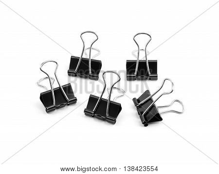 Binder clip Paper clip isolated on white background